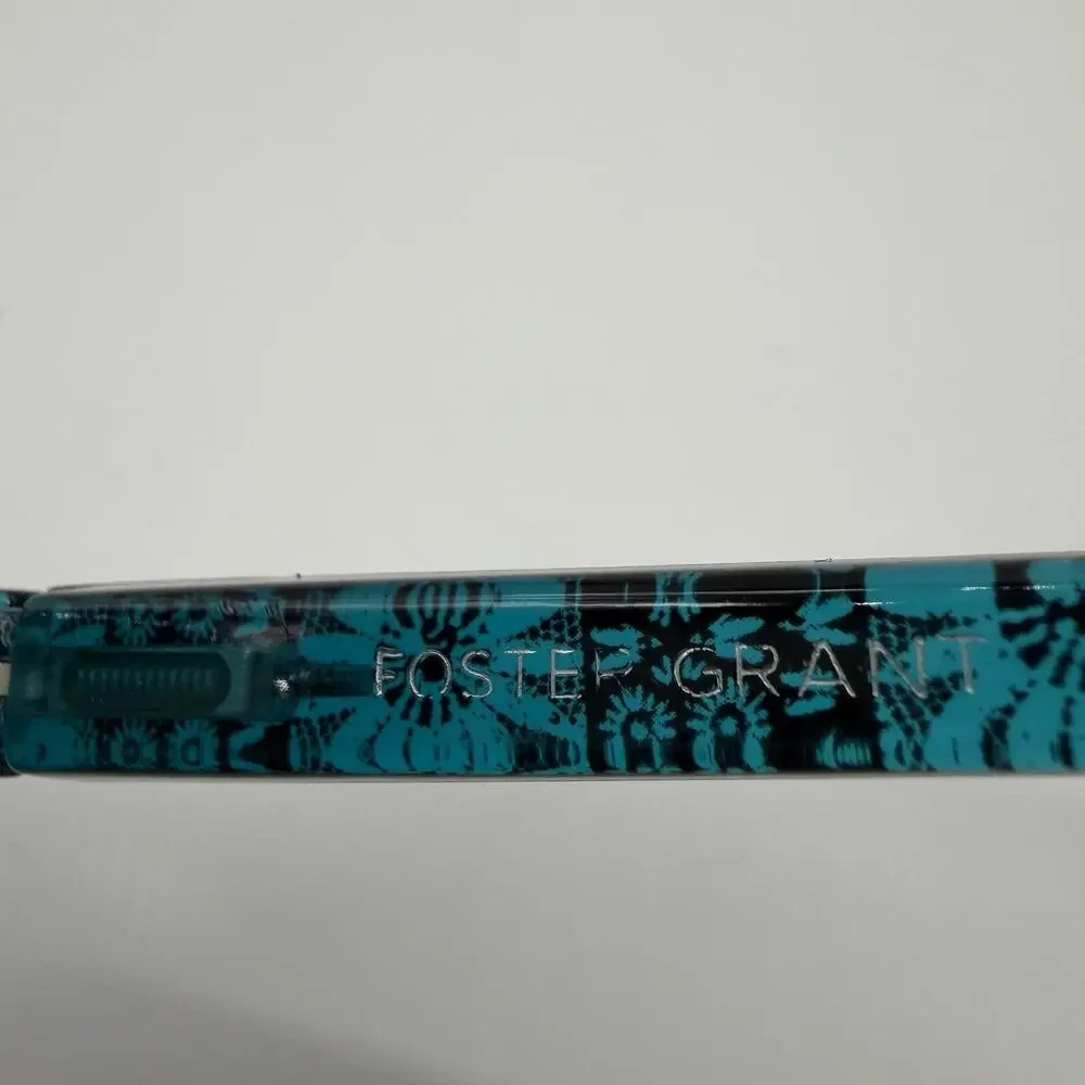 Foster Grant Pearla Teal Women’s Reading Glasses +3.25 53-16-144 Floral Frames